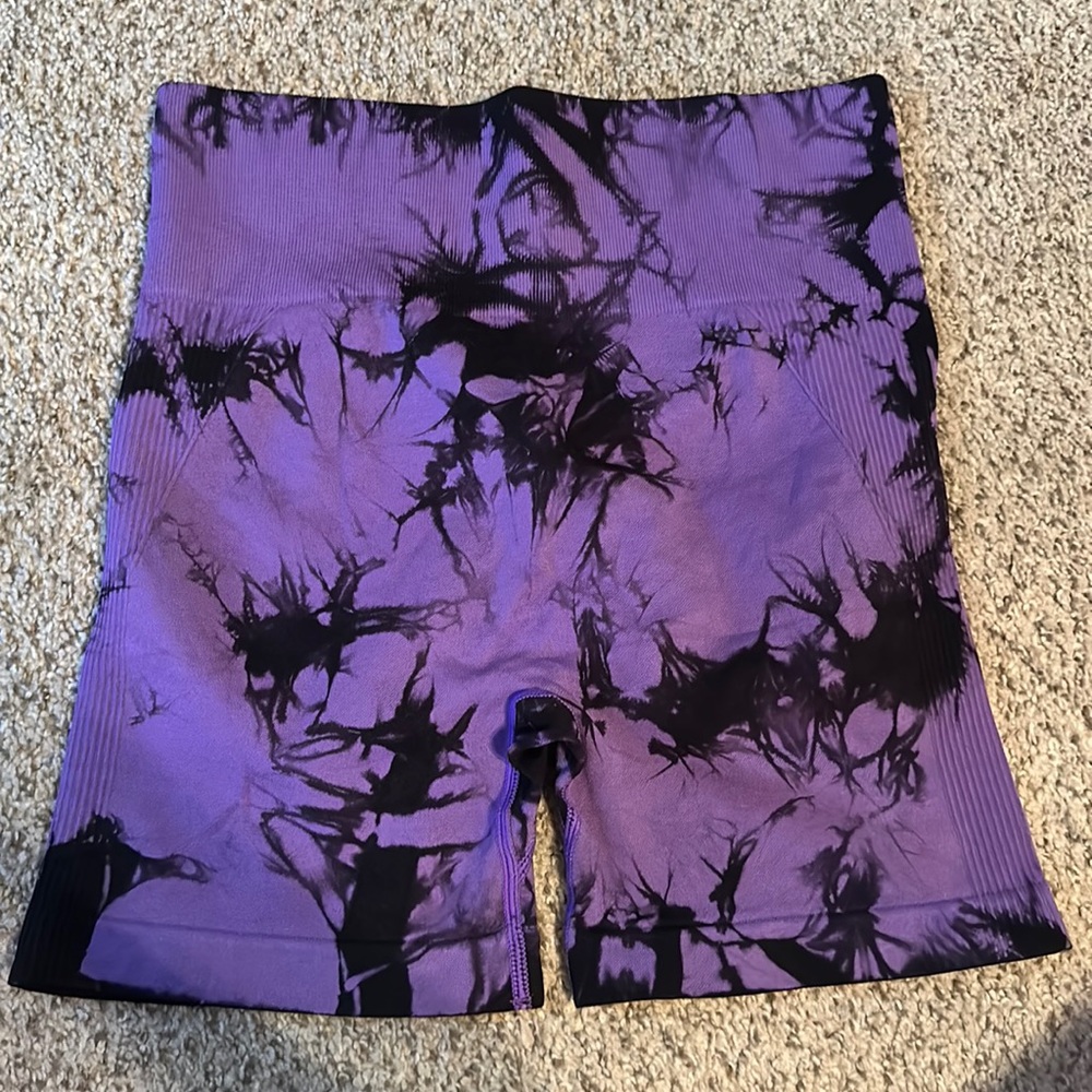 Tie dye yoga shorts